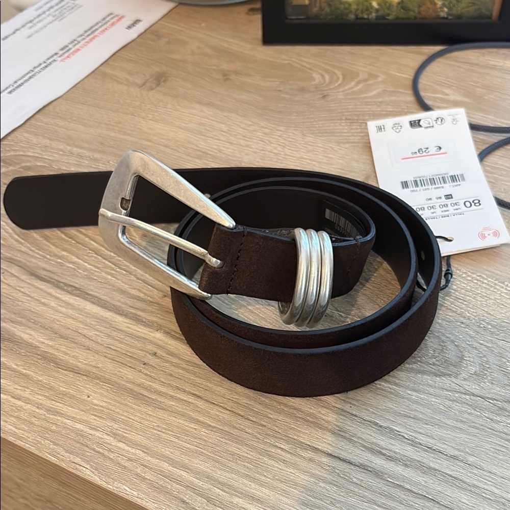 Zara brown suede belt